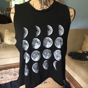 NWT Brandy Melville Moon Phase Graphic Muscle Tee